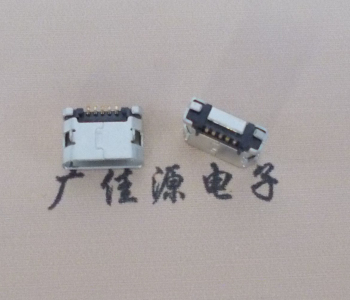 龙岗MICRO USB接口 90度卧式母座 插板有柱直边