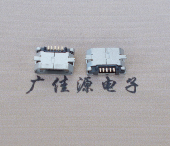 龙岗Micro USB平口全贴板 鱼叉脚5.0长带定位柱加焊盘