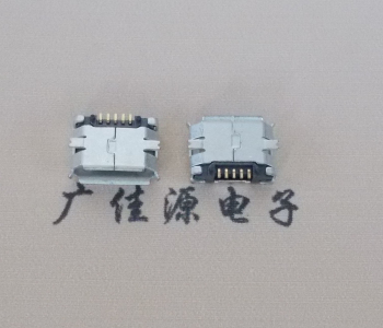 龙岗MICRO USB 5Pin母座 贴板封装接口 卷边镀雾锡
