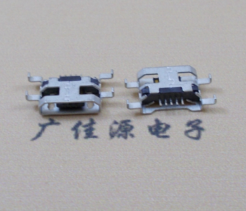龙岗MICRO USB 5PIN接口 沉板1.6MM 四脚插板无导位