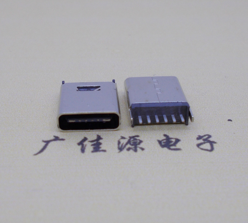 龙岗直立式插板Type-C6p母座连接器高H=10.0mm