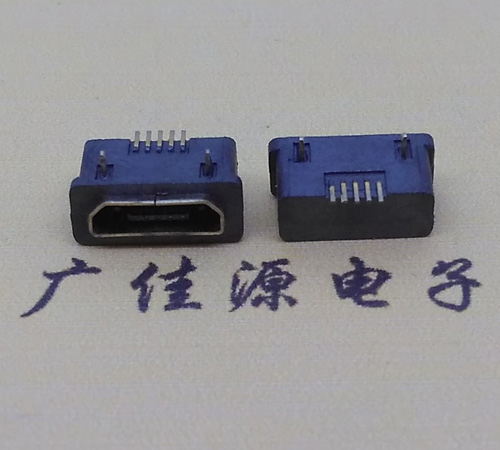 龙岗MICRO USB5p防水接口 90度卧式 两脚插板牢固