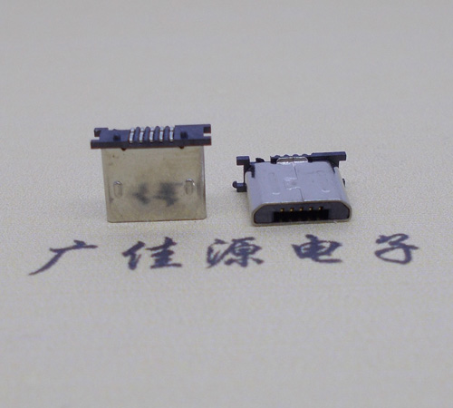 龙岗MICRO USB 5P公头短体5.6mm立贴带柱无卡勾